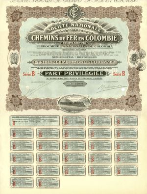 Colombia - Societe Nationale De Chemins De Fer En Colombie